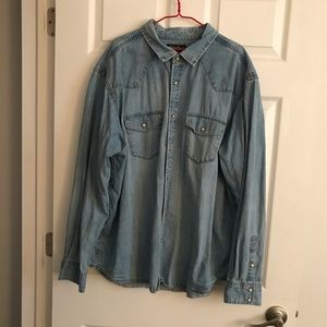 VINTAGE Eddie Bauer Denim Workshirt - Size XL
